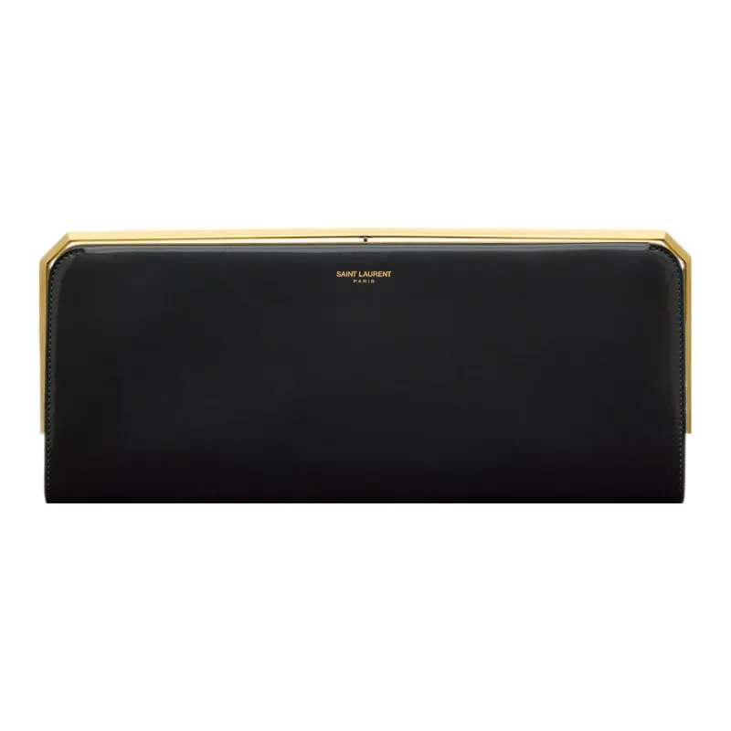 SAINT LAURENT Cow Leather Evening Clutch Bag Regular Women's Black-0