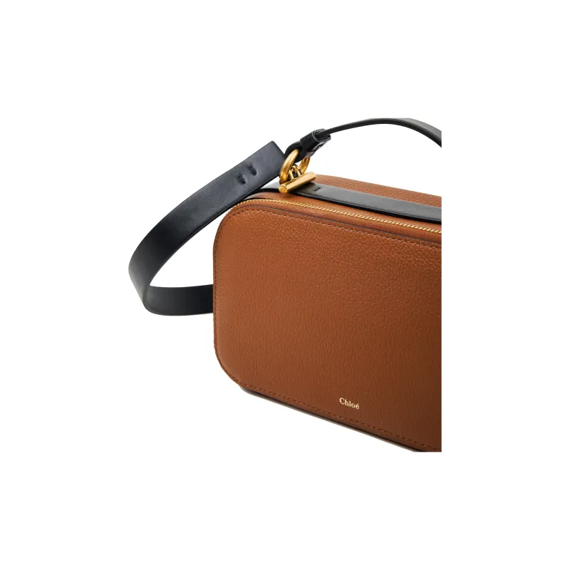 Chloe Marcie Calfskin Makeup Bag Camera Bag Shoulder Bag Crossbody Bag Women's Brown-3