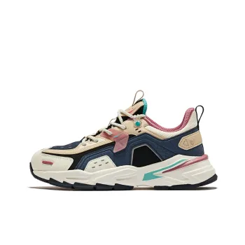 Erke Cushioning Wear-Resistant Low-Top Running Shoes Women's Ivory Kapok Red