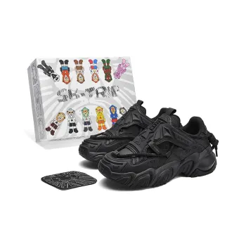 SK.TRIP Mecha Low-Top Chunky Sneakers Men's Jet Black Box Limited Edition