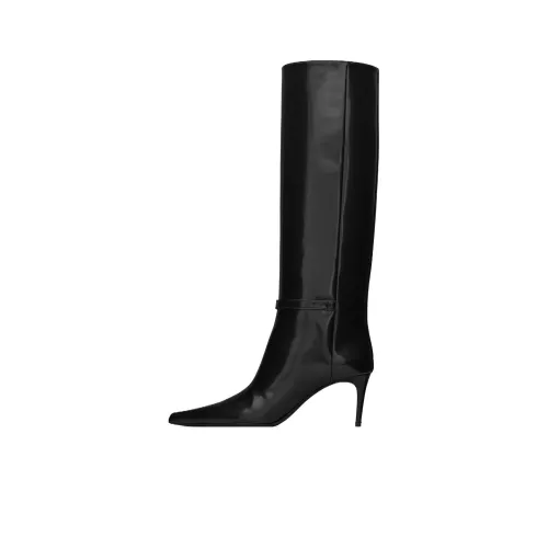 SAINT LAURENT Buckle Leather Boots