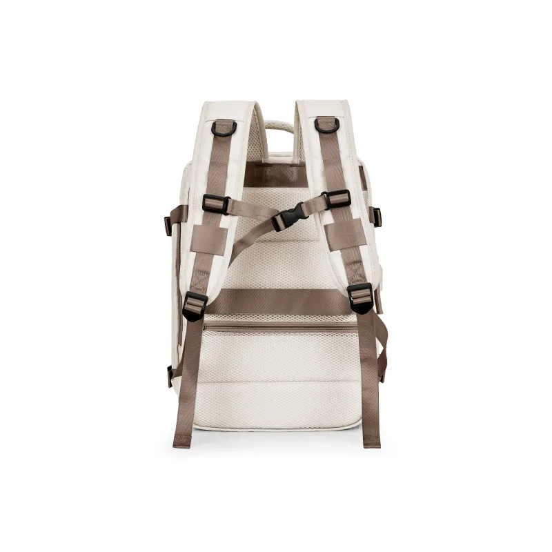 QING QI ZHE Fabric Travel Bag Backpack Regular Unisex Beige White Green/Beige White Brown-9