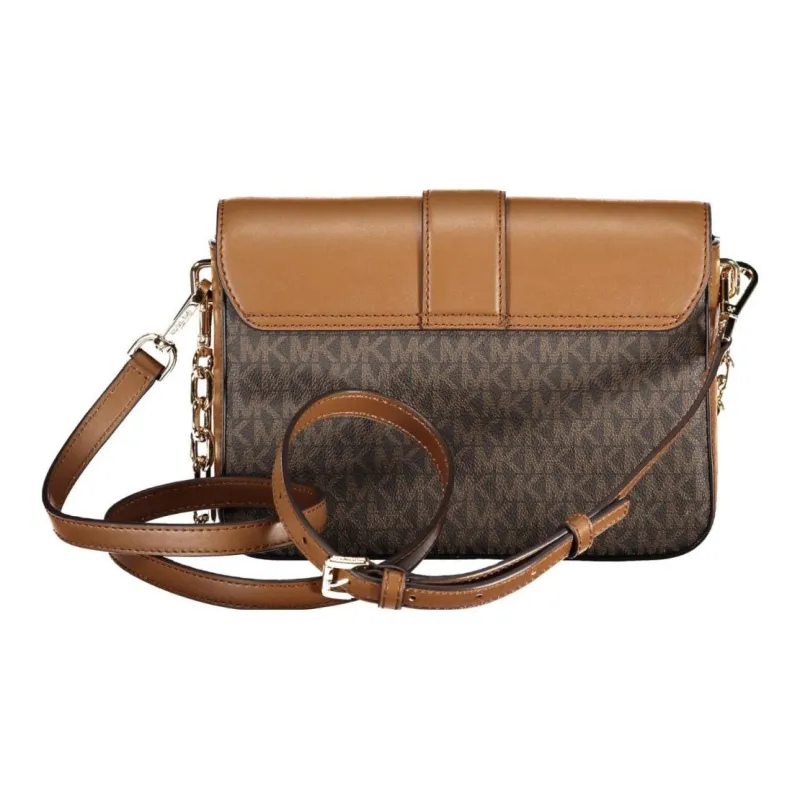 MICHAEL KORS Carmen Leather Handbag, Shoulder Bag, Crossbody Bag Medium Size Women's Brown-2