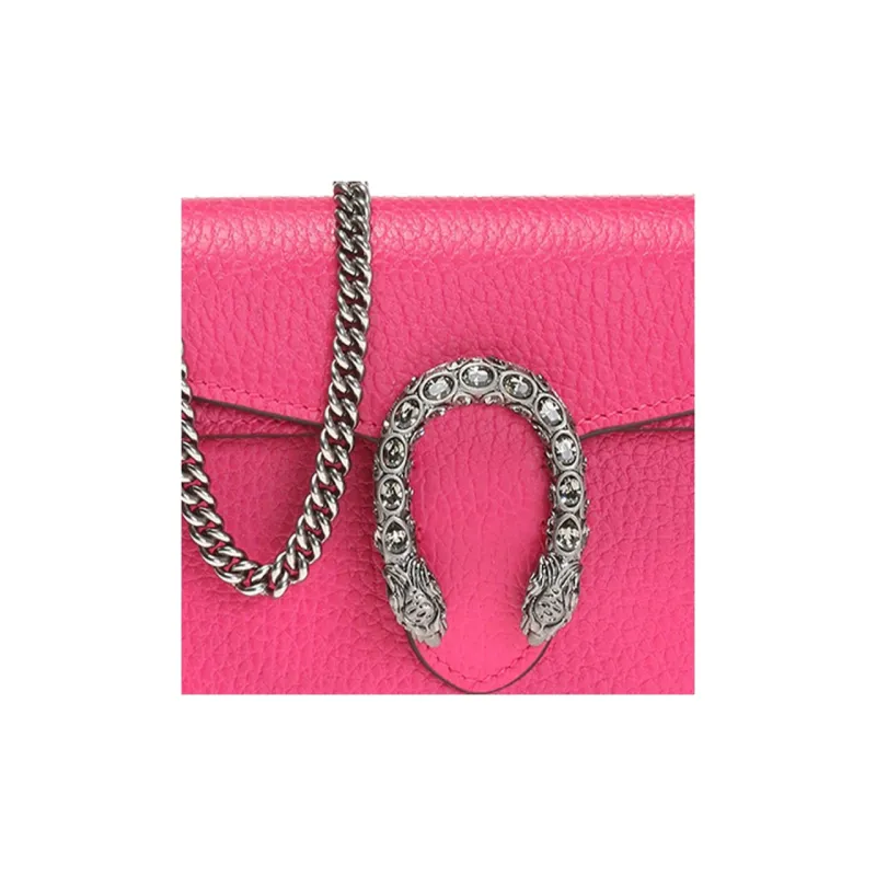 GUCCI Dionysus Leather Shoulder Bag Crossbody Bag Extra Mini Women's Fuchsia-3