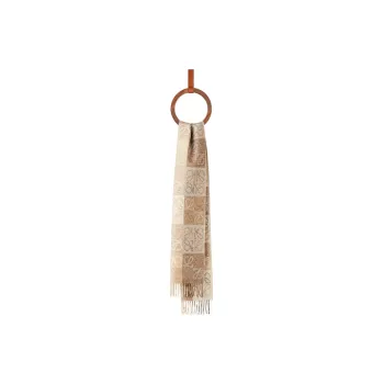 LOEWE Knit Scarves Unisex White/Beige
