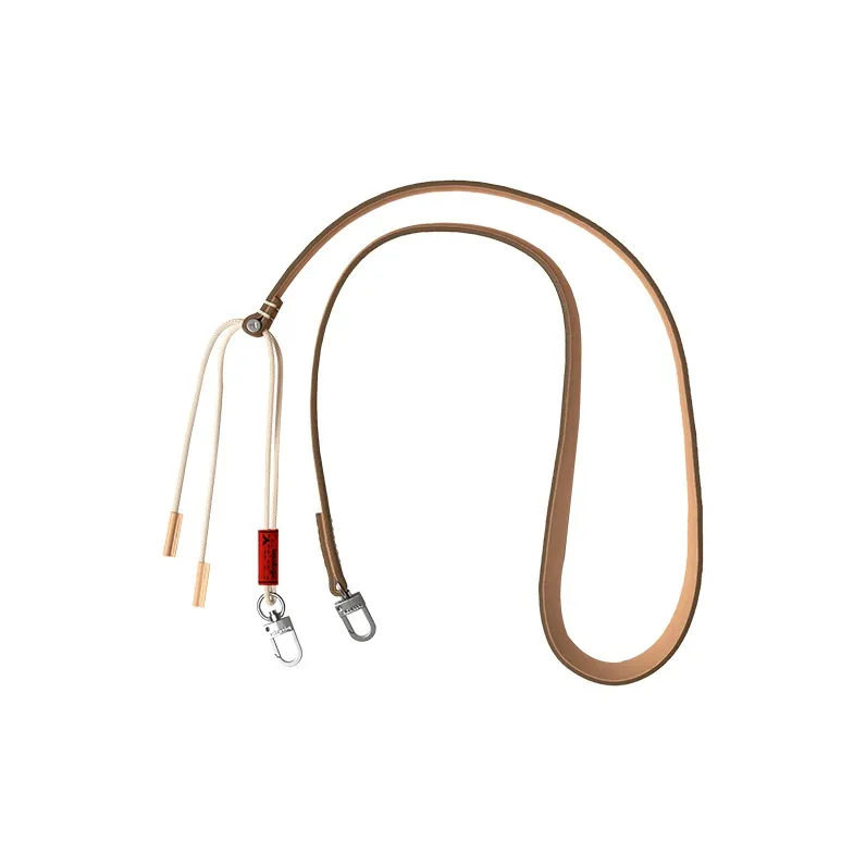 Topologie Leather Crossbody Back Retractable Adjustable Cell Phone Bib & Brace Unisex Black/Light Beige/Brown-1