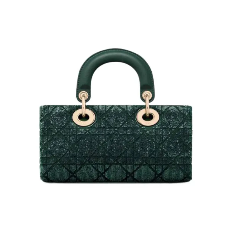 DIOR Lady D Joy Cotton Lady Dior Bag, Shoulder Bag, Crossbody Bag, Handbag Small Size Women's Green-4