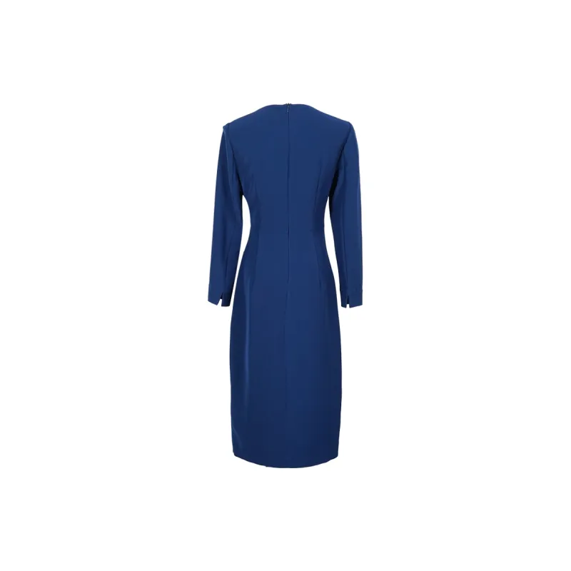 MISSSHINE Long Sleeved Dresses Women's Peacock Blue-1