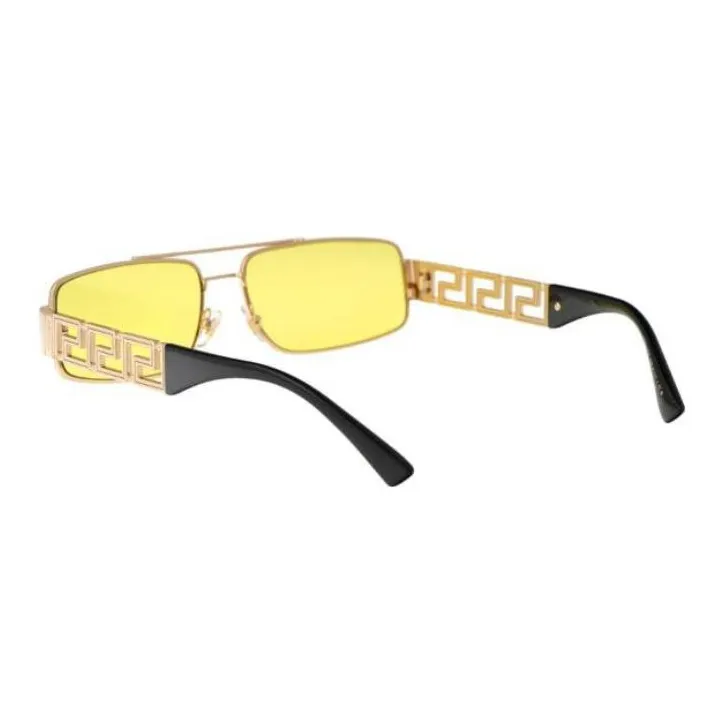 VERSACE Metal Aviator Sunglasses Men's Gold-3