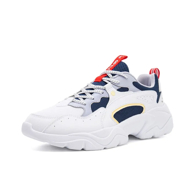 QIAODAN Cushioning, Slip Resistant, Breathable, Lightweight Coverage Low Top Casual Running Shoes Men's White Blue-2