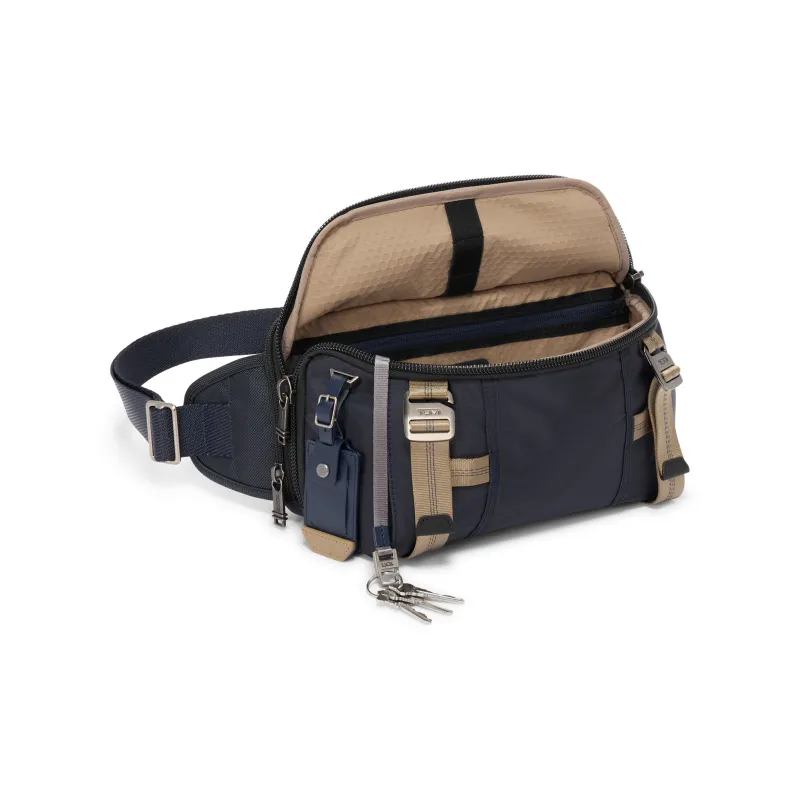 TUMI Nylon Sling Bag, Crossbody Bag, Shoulder Bag Men's Midnight Khaki-1