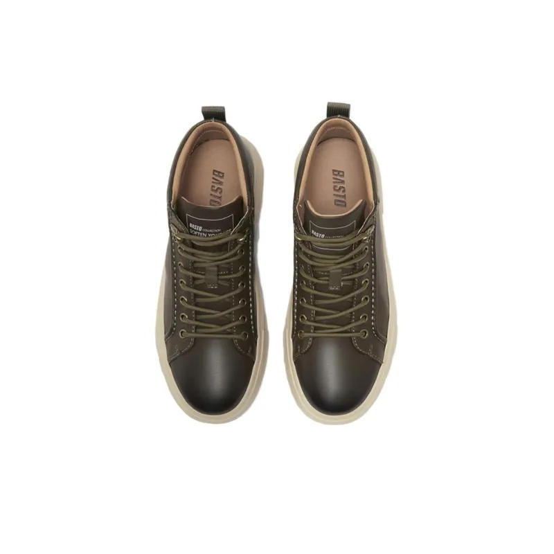 BASTO Skateboard Shoes Men Mid Top Green/Coffee-18