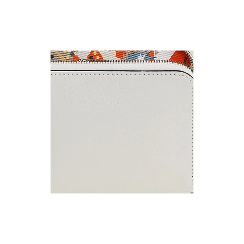 HERMES Silk'In Evercolor With Barenia Calfskin Wallets Coin Purses Regular Women's New White/Orange/Gull Gray-2
