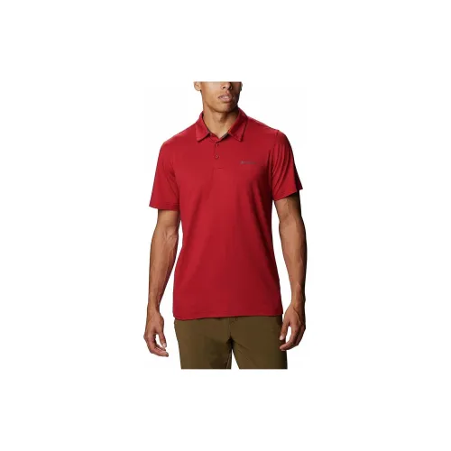 Columbia Tech Polo Shirts Men Red