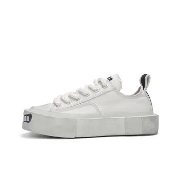 CROOKED CARD Anti-Slip And Wear-Resistant Breathable High-Top Canvas Shoes Unisex Ecru