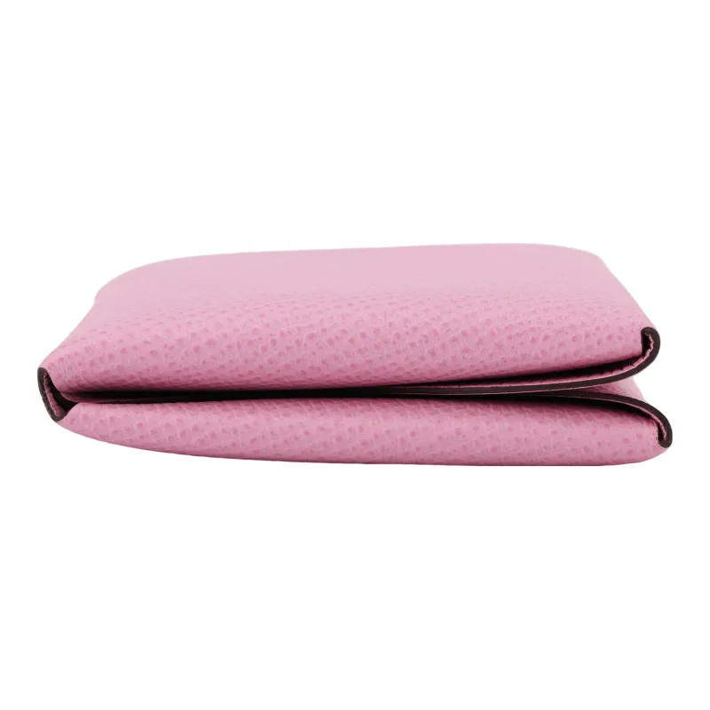HERMES Calvi Epsom Calfskin Coin Purse, Card Holder Regular Women's X9 Mauve Sylvestre Mallow Purple-2