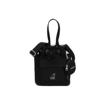 KANGOL Canvas Bucket Bag Canvas Bag Shoulder Bag Crossbody Bag Handbag Regular Unisex Black