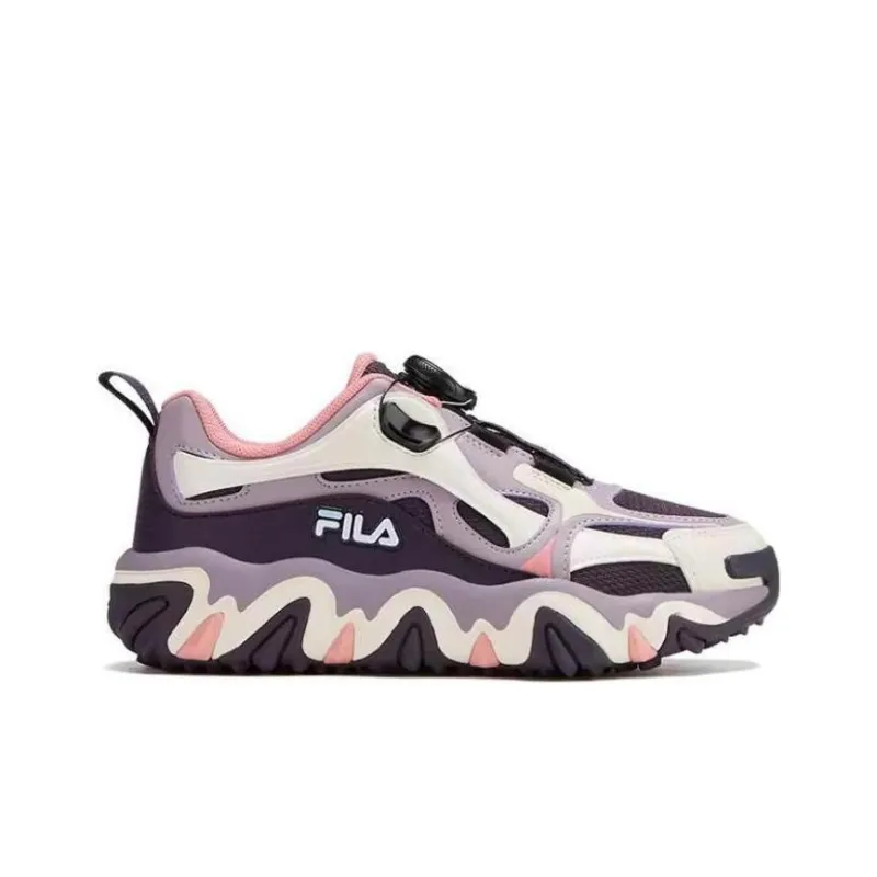 FILA KIDS Breathable And Slip Resistant Low Top Kids' Training Shoes Dark Purple Unisex-1
