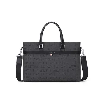 MashaLanti PVC Briefcase Handbag Laptop Bag Laptop Bag Men's Dark Gray