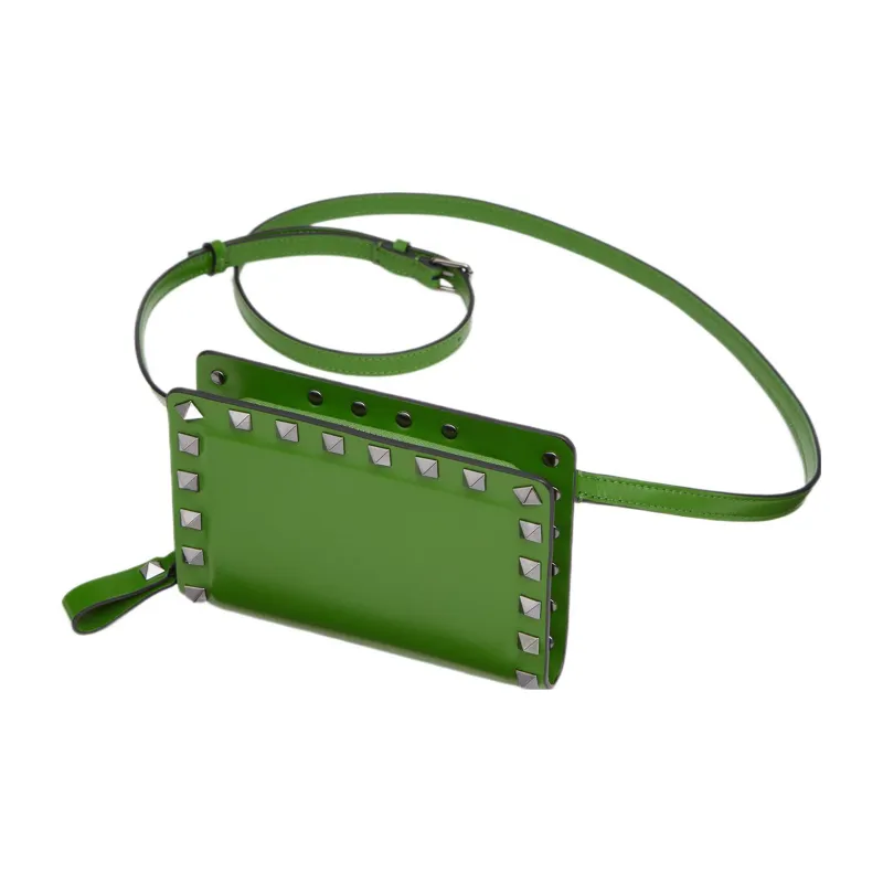 Valentino ROCKSTUD Cow Leather Wallet Men's Green-3