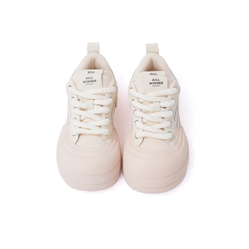 KILLWINNER 'Smile Life' Collection Slip Resistant Low Top Skateboard Shoes Unisex Beige-4