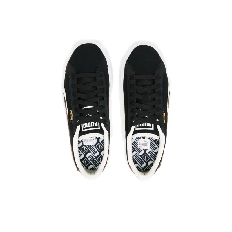 PUMA Suede Plat Form Plaid 'Black' Women's-4