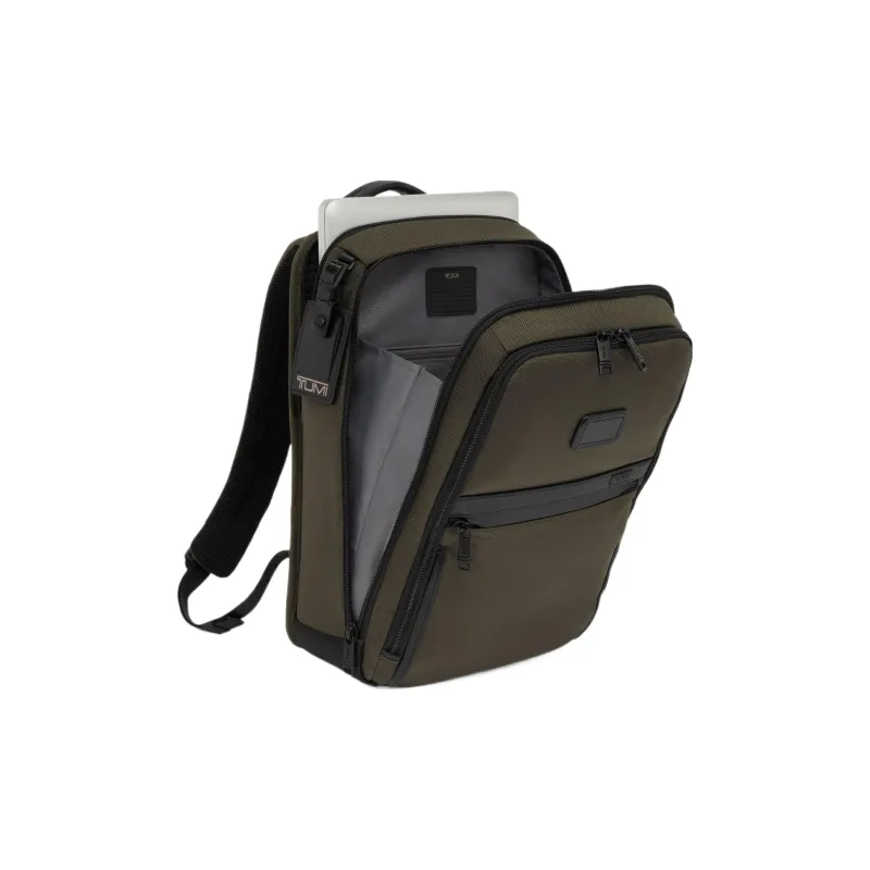 TUMI Elastic Nylon Backpack Large Size Men's Olive Green-2