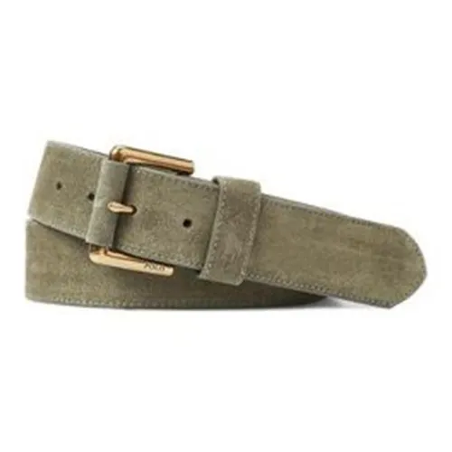 Polo Ralph Lauren Gold Pin Buckle Leather Belts Men's Green Width: 4cm