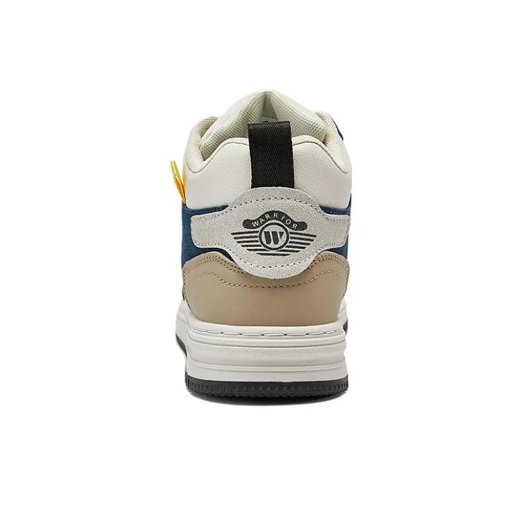 Warrior Anti Slip And Wear Resistant Water Resistant High Top Skateboard Shoes Men's Beige Black-3