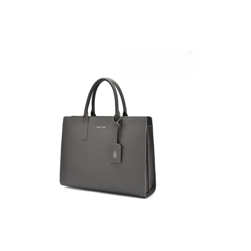 Hush Puppies Cow Leather Briefcases Medium Size Men's Black-6