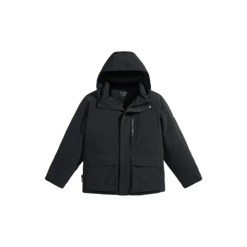 PEACEBIRD MEN Down Jackets Unisex Black Loose Fit