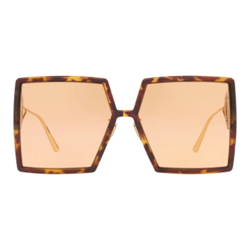 DIOR Acetate Irregular Shape Sunglasses Women's Tortoiseshell-1