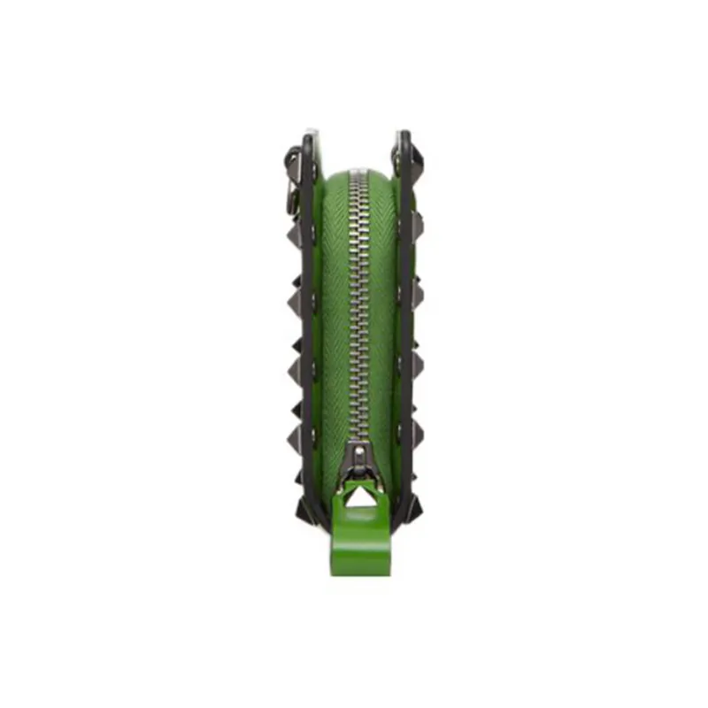 Valentino ROCKSTUD Cow Leather Wallet Men's Green-2
