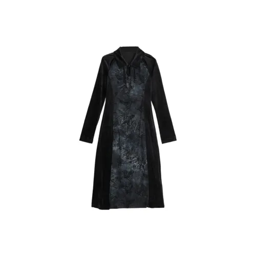 SETIROM Long-Sleeved Dresses Women's Black