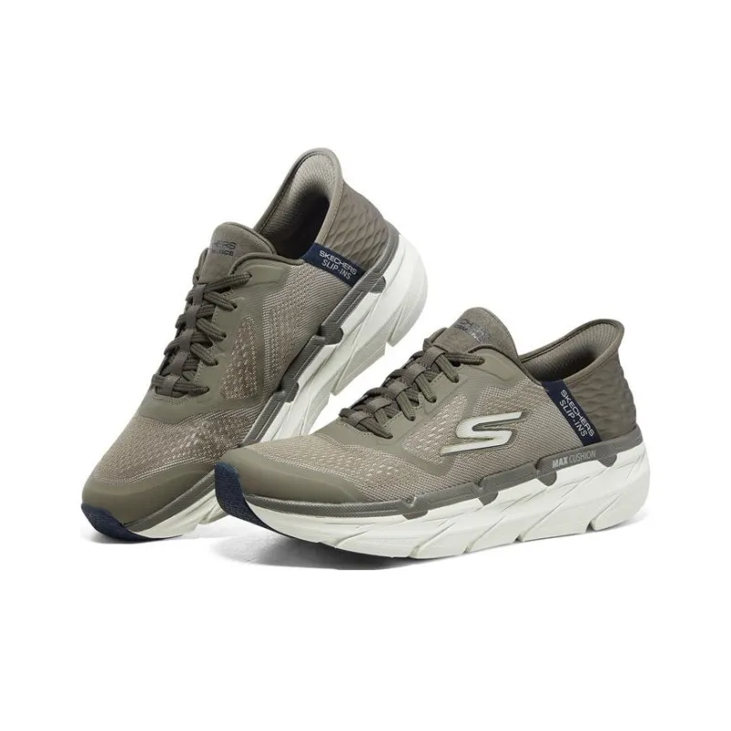 Skechers Max Cushioning Premier Shoes 'Tan Olive Green'-2