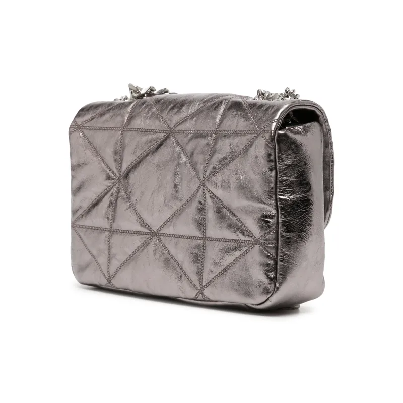 MCM Calfskin Shoulder Bag, Crossbody Bag Small Size Women's Silver-1