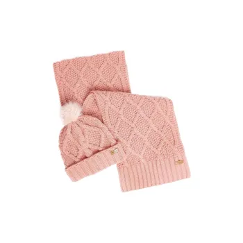 BARBOUR Acrylic Beanie Set Women's Pink