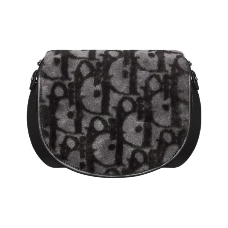 DIOR Gallop Shearling Shoulder Bag Crossbody Bag Mini Men's Black/Gray-2