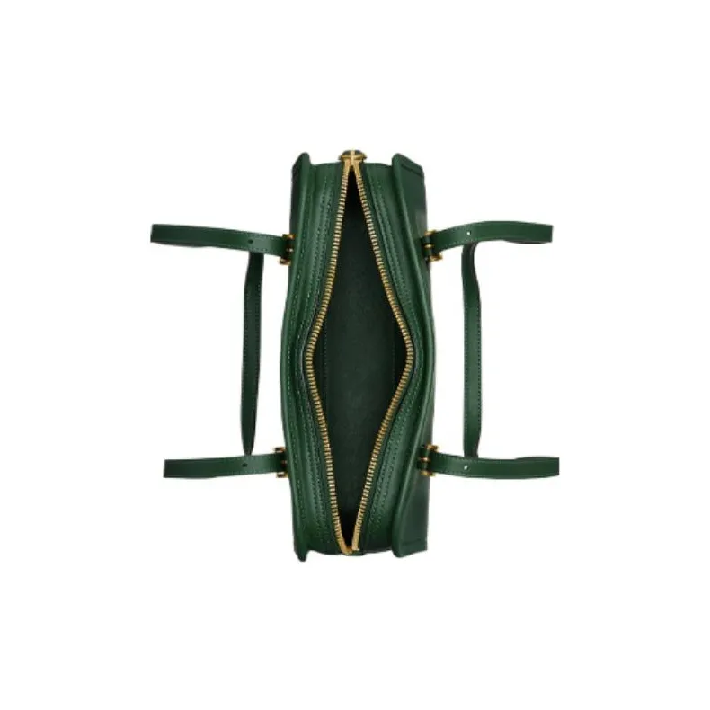 COACH Swing Zip Leather Shoulder Bag, Handbag, Shoulder Bag Women's Dark Green-3