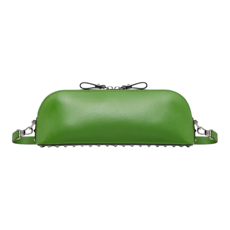 Valentino ROCKSTUD Calfskin Clutch Regular Men's Green-0