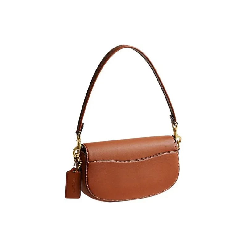 COACH Harley Cow Leather Saddle Bag Handbag Shoulder Bag Women's Brown-1