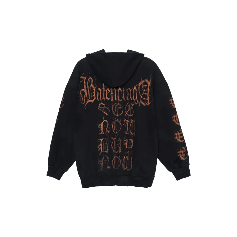 Balenciaga Heavy Metal Zip Up Small Fit Hoodie-1