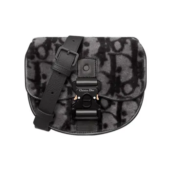 DIOR Gallop Shearling Shoulder Bag Crossbody Bag Mini Men's Black/Gray