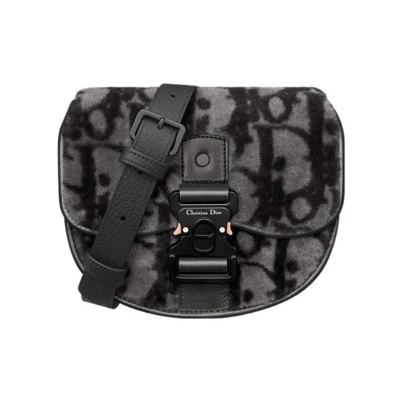 DIOR Gallop Shearling Shoulder Bag Crossbody Bag Mini Men's Black/Gray-0