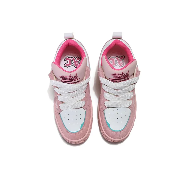 A Chock Dopamine Dressing Collection Low Top Skateboard Shoes Unisex Spring Blossom Pink-2