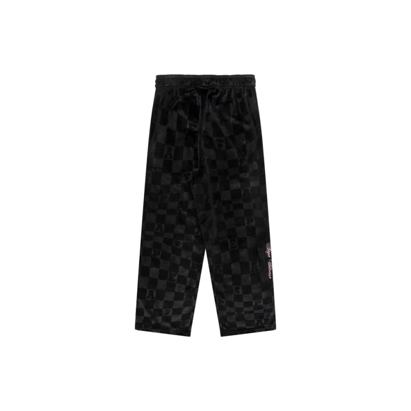 Aape Moonface appliqué Checkered Track Pants-1
