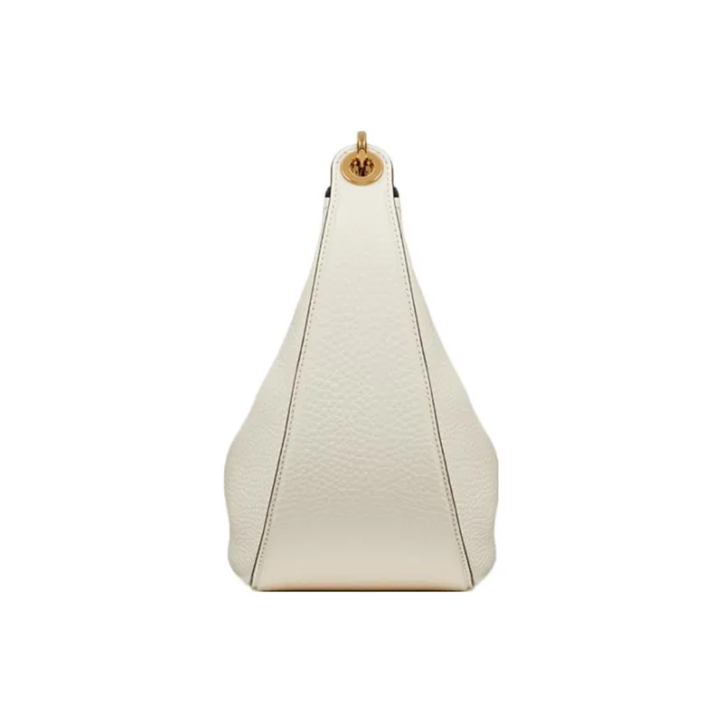 Valentino Vlogo Leather HOBO Bag, Shoulder Handbag Trumpets Women's White-3