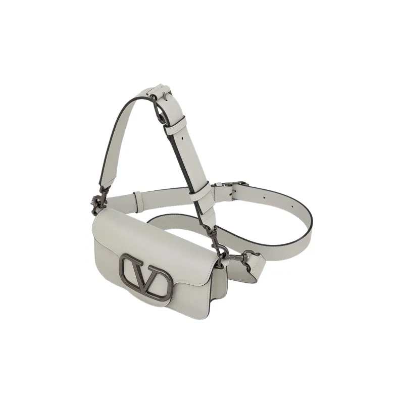 Valentino Locò Calfskin Crossbody Bag Shoulder Bag Men's Lime Gray-2