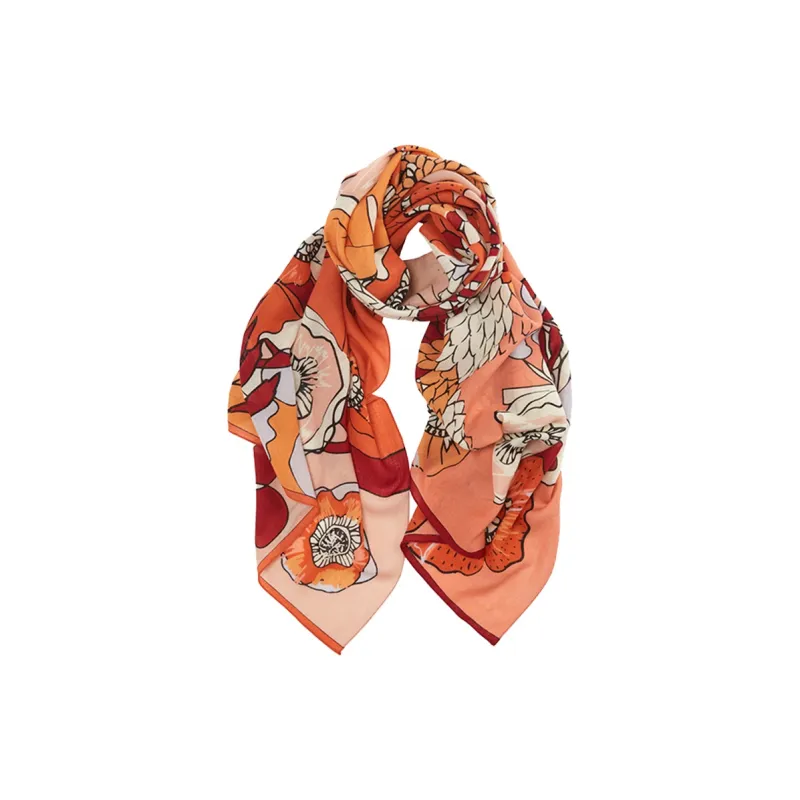 MARJAKURKI Scarf Atmosphere Advanced Another Village Written Greeting Card Relaxing Noble Literary Intellectual Women's-2