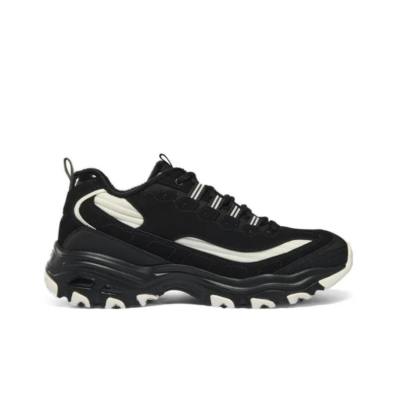Skechers D'Lites Zip Along Shoes 'Black White'-1